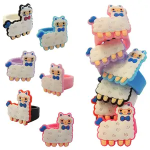 צעצוע קפסולה לילדים חמוד די מצחיק מסיבה אוסף alpaca טבעת לילדים