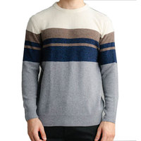 Pulls décontractés pour hommes en coton/laine respirants pour l'hiver, texture lisse, coupe moderne, tricot doux, écologiques, anti-plis