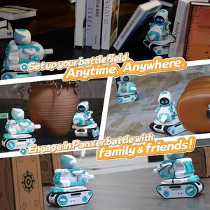 Tanque de Batalla RC Compatible con Robots Eilik Azul/Rosa/Dorado/Plateado, Juguetes de Carros con Luces LED y Control Remoto de 2.4Ghz - Product Image 3