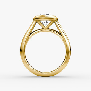 Bague solitaire en diamant de laboratoire, taille brillant ronde, sertie clos - Product Image 2