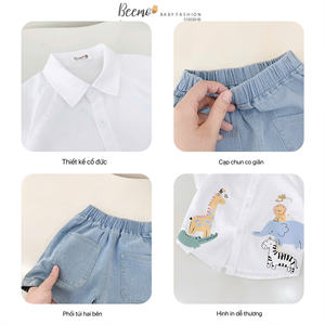Vêtements pour enfants en gros, imprimés de dessins animés, vêtements pour bébés, boutique de mode, ensembles décontractés d'été pour garçons, tenues, chemises et shorts - Product Image 6