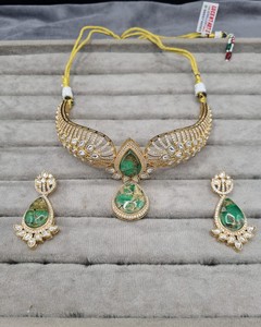 Wholesale Traditional Indian Choker Necklace <b>Set</b> Fashion Pink <b>Crystal</b> Stone Collar Necklace And Drop Earrings <b>Set</b> Artificial <b>Set</b> - Product Image 6