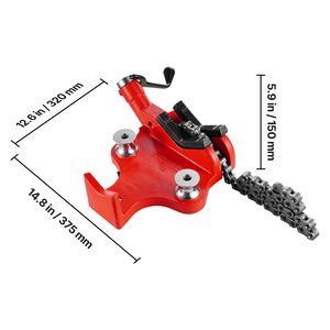 Morsa a Catena Industriale Robusta con Capacità per Tubi da 8 Pollici, Base in Ghisa da 34,6 Pollici, per Fissaggio Tubi in Acciaio da 1/2 Pollice - Product Image 5