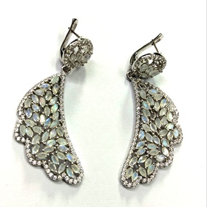 Gran oferta, de Ley 925 elegantes pendientes colgantes de plata, piedras preciosas semipreciosas de amatista, diseño de moda para bodas, regalos para mujeres - Product Image 3