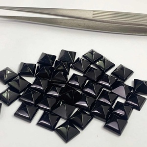 <b>Free</b> Shipping 10mm Natural Black Onyx Pyramids Cabochons Best Quality Handmade Loose Gemstones Direct Manufacturer Supplier - Product Image 1
