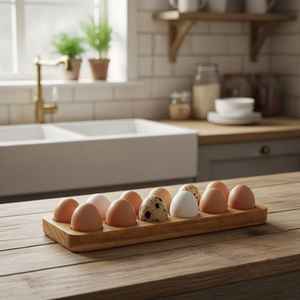 Support à œufs en spirale en bois fait main pour le stockage, la présentation et l'organisation des œufs, disponible au prix d'usine – Exportateur indien - Product Image 6