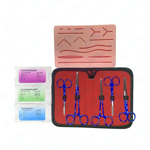 Kit de base d'instruments chirurgicaux avec coussinet de suture, kits de suture à alimentation manuelle, kits de formation en suture pour la chirurgie et l'anatomie - Product Image 1