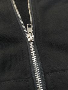 Sudadera con capucha y cremallera completa con logotipo personalizado de diamantes de imitación, sudadera con capucha extragrande con logotipo de diamantes de imitación - Product Image 4