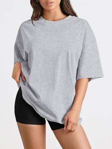 Camiseta Holgada de Manga Corta con Cuello Redondo para Mujer, 100% Algodón Jersey, Transpirable, para Todas las Temporadas - Product Image 1