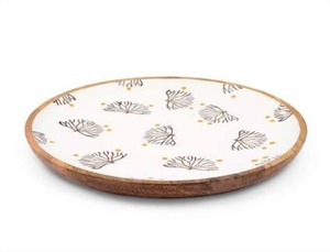 Plato de Madera de Mango Esmaltado Hecho a Mano con Diseño Único, Acabado Natural, para Comedor, Cocina, Decoración del Hogar, Regalo Disponible para la Venta - Product Image 5