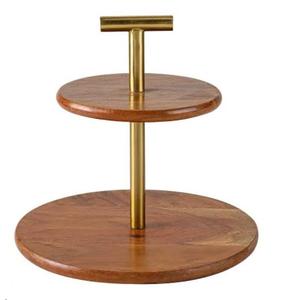 Natural Finish for Fruit Display and Party Celebrations Superior Quality Luxurious Eco-Friendly Wooden <b>Cake</b> <b>Stand</b> With <b>Dome</b> - Product Image 2