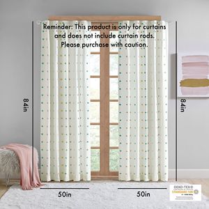 Pannello Tenda in Cotone Jacquard con Pompon, Design a Pezzo Singolo - Product Image 3