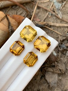 Pierre précieuse en citrine naturelle, coupe émeraude, origine brésilienne, cristal jaune, pierre en vrac pour la fabrication de bijoux, pendentif, bague - Product Image 5
