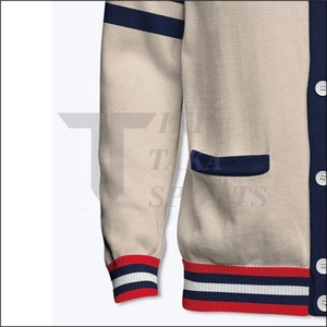 OEM High Quality Custom Men's V-neck Lace Knitted <b>Cardigan</b> <b>Sweater</b> Breathable Winter Wool/Nylon Full Sleeve Single Button - Product Image 5