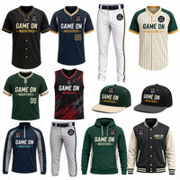 Uniformes de Béisbol Personalizados para Equipos, Paquetes de Béisbol con Impresión Digital, Resistentes al Agua, Antibacterianos, 100% Poliéster, Unisex