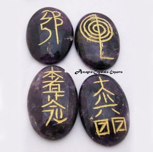 Gemstone Blood Stone Engraved Reiki <b>Set</b> Handmade Stone Healing Wholesale Buy Online Amayra <b>Crystals</b> Exports India Waterproof - Product Image 3