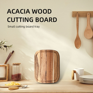Planche à découper ronde en bois d'acacia naturel, vente en gros d'usine - Product Image 5