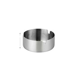 Cenicero Redondo de Acero Inoxidable de Diseño Clásico Marrón de Primera Calidad, Fácil de Limpiar, para Balcón, Jardín, Patio, Uso en Interiores, Disponible en Oferta - Product Image 1