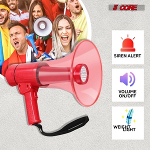 50W Waterproof Professional Portable <b>Megaphone</b> with 5 Cores 800-Yard Range Flashlight Siren Voice Amplifier for Cheerleading - Product Image 2
