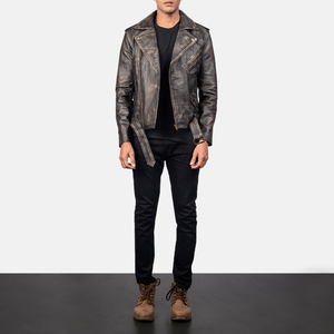 Veste de moto en cuir véritable personnalisée OEM avec fermeture éclair, respirante et écologique, style streetwear d'hiver pour hommes - Product Image 3