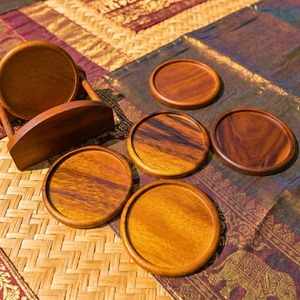Personalised Logo Walnut Wood Coasters for Glasses Mugs, Round Square <b>Wooden</b> Cup Mat Durable Tea Coffee Cup Pad <b>Placemats</b> - Product Image 1