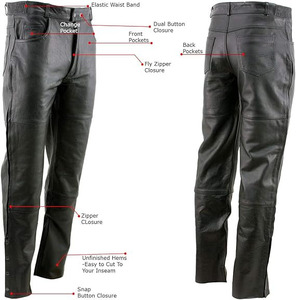 Pantalon de moto en cuir noir de qualité supérieure pour homme Samroz Sports avec fermeture éclair latérale et boutons-pression, design personnalisable, toutes saisons - Product Image 4