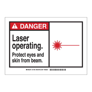 Señal de Seguridad Láser Brady para Áreas de Laboratorio y Manufactura - Product Image 1