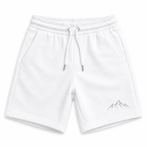 Pantalones Cortos Blancos de Algodón para Hombre, Bordados, con Cordón Ajustable, Cintura Media, Estilo Casual, con Logotipo de Montaña - Product Image 1