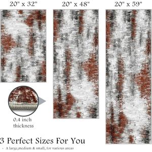 Set di Tappeti da Cucina Morbidi e Astratti, Antiscivolo, 3 Pezzi, Lavabili, Facili da Pulire, Essenziali per la Cucina - Product Image 4