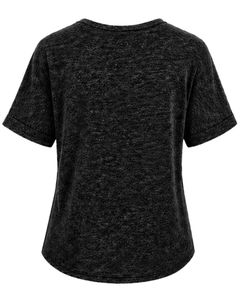 Custom Black Womens V Neck Short Sleeve T Shirt Casual Loose Fit Pocket Tee Soft Breathable Lightweight Summer Daily Wear <b>Top</b> - Product Image 2