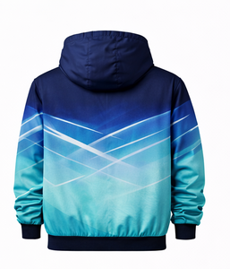 Discover-Impex 2026 Unisex Winter Blue Gradient Printed Tracksuit Set Custom Sublimation Hooded Jacket Jogger Sportswear OEM - Product Image 3