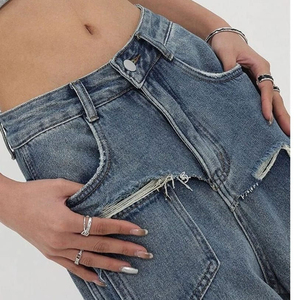 Venta al por mayor de pantalones vaqueros holgados vintage de cintura baja para mujer, lavado ácido, 100% algodón, pantalones vaqueros holgados para mujer - Product Image 6