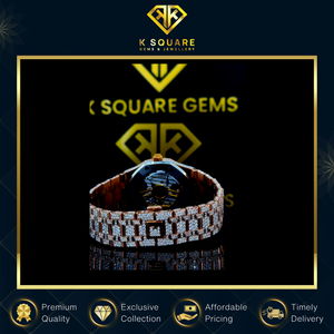 Montre de luxe de qualité supérieure VVS, boîtier carré en acier inoxydable, cristal saphir, 41 mm, silicone, résistante à l'eau, quartz moissanite - Product Image 5