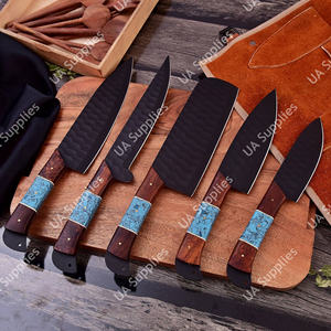 Juego de Cuchillos de Cocina Modernos con Hoja de Acero Inoxidable Forjada a Mano, Acabado Mate, Orientación de Mano Ajustable, MOQ Bajo - Product Image 2