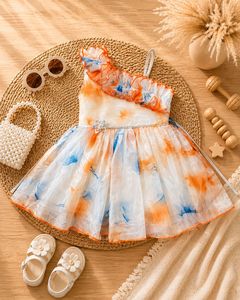 Robe de princesse pêche en tulle doux pour filles, idéale pour anniversaire, mariage et occasions spéciales – Nouvelle collection en promotion - Product Image 6