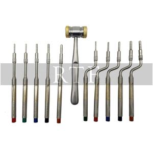 Osteotomías de punta de tornillo calibradas cóncavas de acero de 11 piezas rectas y curvas para equipo y accesorio de terapia Manual de elevación sinusal - Product Image 5