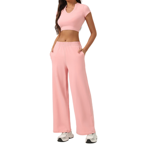 Ensemble de yoga 2 pièces pour femmes : haut de sport et leggings taille haute respirants et extensibles pour l'entraînement, le fitness et la gym - Product Image 4