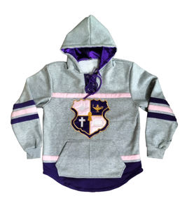 Sweat à capuche unisexe en coton pour hockey sur glace avec lacets, sweats à capuche pour hommes, broderie de logo personnalisé, patchs, vêtements d'équipe de hockey, sweats à capuche OEM - Product Image 1