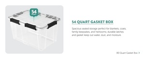 8 Pack 54 Qt Gasket Box, <b>Clear</b> Stackable <b>Plastic</b> Storage <b>Container</b> with Lids, Black - Waterproof and Dustproof - Product Image 4