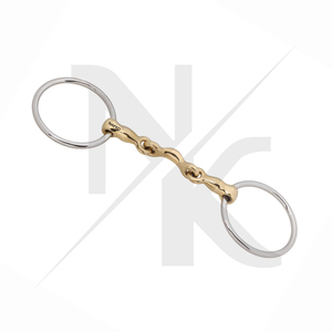 Bridon en acier inoxydable de qualité supérieure pour équipement équestre, avec anneau lâche et mors en cuivre en forme de quart de lune, taille et logo personnalisables, produit d'équitation - Product Image 5
