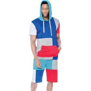Conjunto de Sudadera sin Mangas y Pantalones Cortos con Bloques de Color Personalizados, de Algodón y Felpa, Unisex, Estilo Urbano, para Verano, OEM, Listo para Marca Privada - Product Image 5