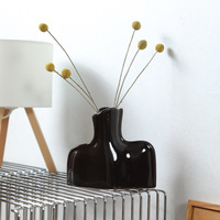 Vases en céramique marron émaillée modernes en gros, petits et grands, sculpturaux, pour la décoration intérieure