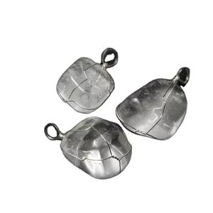 Vente en gros de cristaux de pierre d'agate naturelle serpentine galets de pierre enroulés de fil de pierre collier pendentif en cristal de culbutage à vendre - Product Image 6