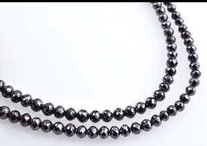 Collar de diamantes negros de 4-5 mm en forma de rondela, 45 cm - Product Image 1