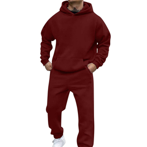 Ensemble streetwear 2 pièces pour homme : sweat à capuche à manches longues et pantalon de jogging, survêtement oversize pour l'hiver, personnalisez votre design - Product Image 1