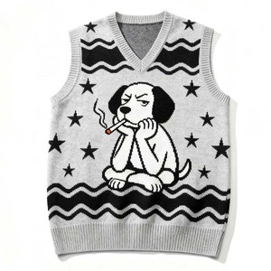 Chaleco de Punto sin Mangas Transpirable y Estético para Hombre, Chaleco con Cuello en V y Botones, Chaleco Moderno para Combinar en Capas - Product Image 1