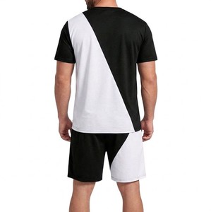 Luxury <b>Black</b> White Solid Design Outfit Meyba Sports <b>Men</b> Streetwear Trendy Breathable 100% Cotton T Shirt Matching <b>Shorts</b> Set - Product Image 5