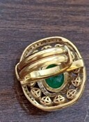 Women's Green Doublet Floral Oval Cluster Classic Vintage Style <b>Gold</b> Plated Silver <b>Cocktail</b> <b>Ring</b> Wedding Engagement Amaira - Product Image 5