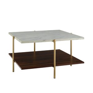 Mesa de Centro de Metal y Hierro de Primera Calidad con Tapa de Vidrio Templado, Diseño Moderno para Sala de Estar - Product Image 1