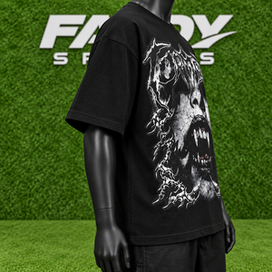 Custom Heavyweight Oversized Cotton T-Shirt <b>Gothic</b> Graphic Print Streetwear Short Sleeve Men Tee - Product Image 5